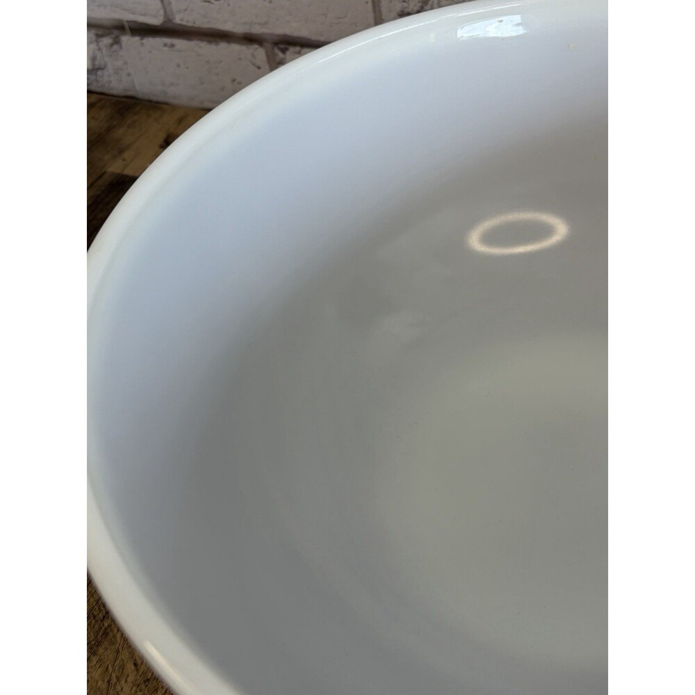 Pyrex Brown 4-Qt Mixing Bowl White Rim 404 Vintage - Picture 3 of 9
